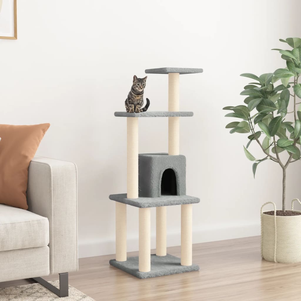vidaXL Árvore para gatos c/ postes arranhadores sisal 105 cm cor creme