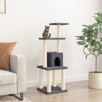 vidaXL Árvore para gatos c/ postes arranhadores sisal 105 cm cor creme