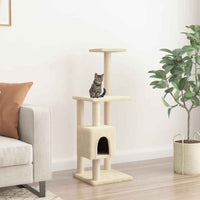 vidaXL Árvore para gatos c/ postes arranhadores sisal 104 cm cor creme