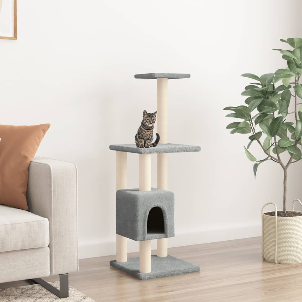 vidaXL Árvore para gatos c/ postes arranhadores sisal 104 cm cor creme