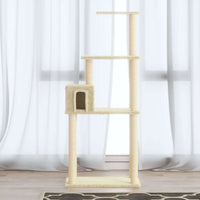 vidaXL Árvore p/ gatos c/ postes arranhadores sisal 147cm cinza-claro