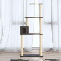 vidaXL Árvore para gatos c/ postes arranhadores sisal 147 cm cor creme