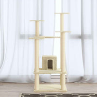 vidaXL Árvore para gatos c/ postes arranhadores sisal 110 cm cor creme