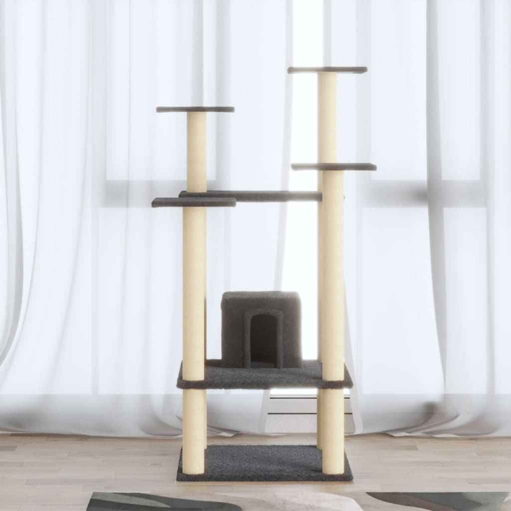 vidaXL Árvore para gatos c/ postes arranhadores sisal 110 cm cor creme