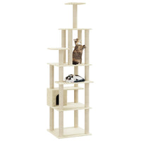 vidaXL Árvore p/ gatos c/ postes arranhadores sisal 183 cm cinza-claro