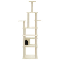 vidaXL Árvore p/ gatos c/ postes arranhadores sisal 183 cm cinza-claro