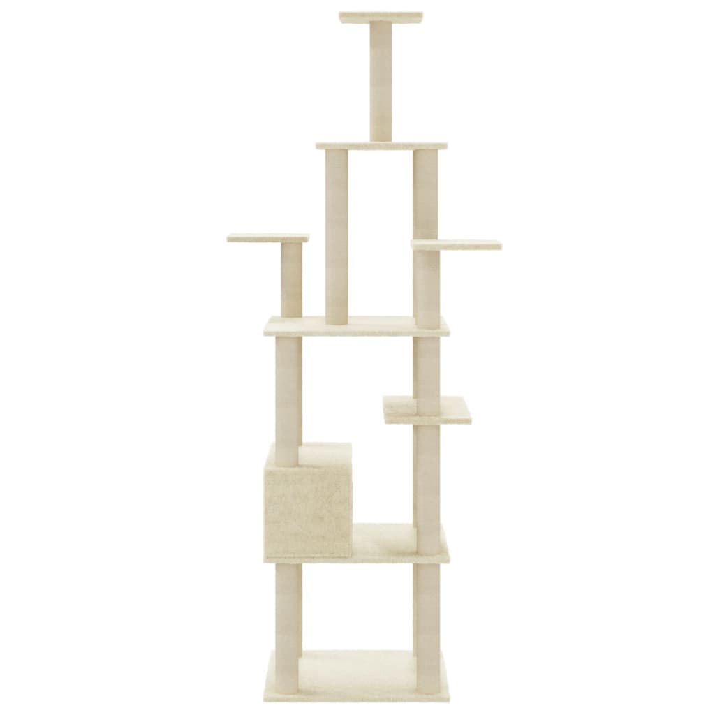 vidaXL Árvore p/ gatos c/ postes arranhadores sisal 183 cm cinza-claro