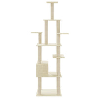 vidaXL Árvore p/ gatos c/ postes arranhadores sisal 183 cm cinza-claro