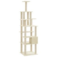 vidaXL Árvore p/ gatos c/ postes arranhadores sisal 183 cm cinza-claro