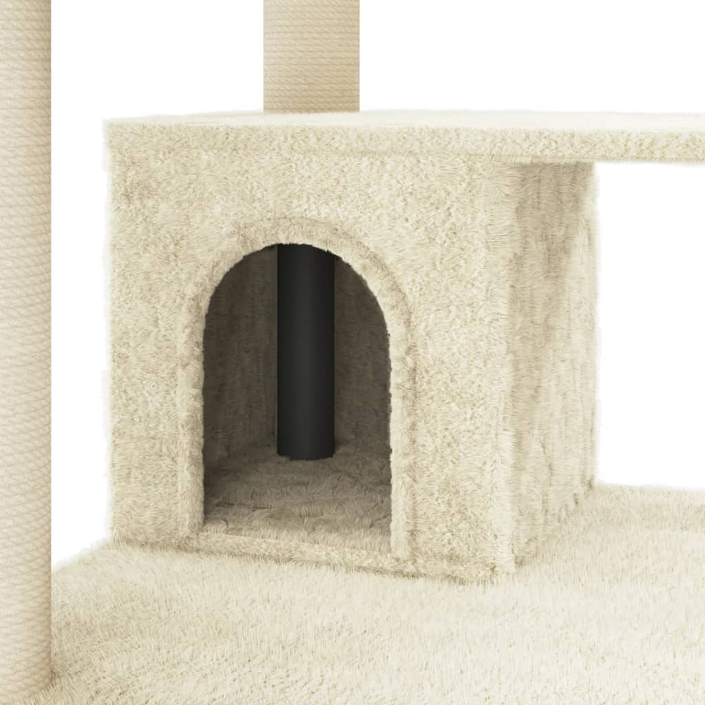 vidaXL Árvore p/ gatos c/ postes arranhadores sisal 183 cm cinza-claro