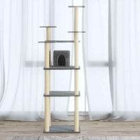 vidaXL Árvore p/ gatos c/ postes arranhadores sisal 171 cm cinza-claro