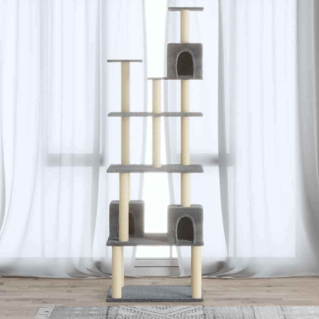 vidaXL Árvore para gatos c/ postes arranhadores sisal 188 cm cor creme