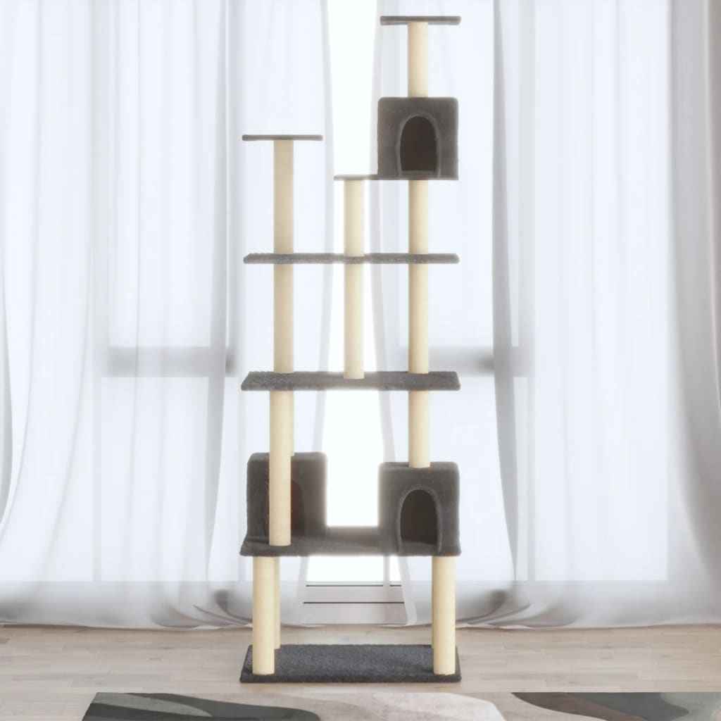 vidaXL Árvore para gatos c/ postes arranhadores sisal 188 cm cor creme