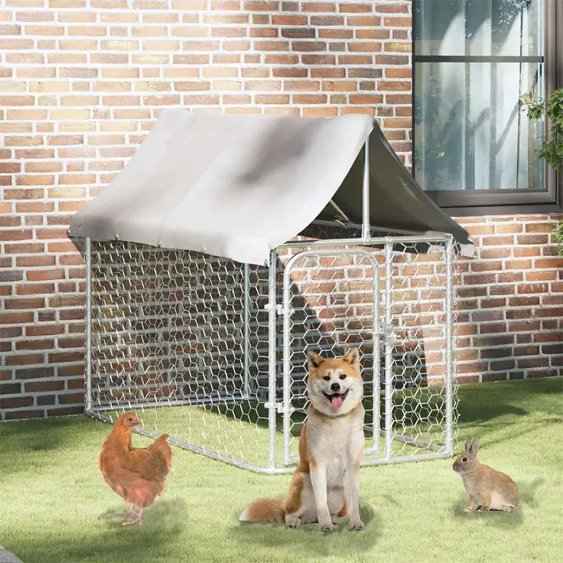 vidaXL Canil de exterior com telhado 100x100x150 cm
