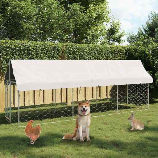vidaXL Canil de exterior com telhado 100x100x150 cm