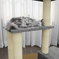 vidaXL Árvore p/ gatos c/ postes arranhadores sisal 71 cm cinza-claro