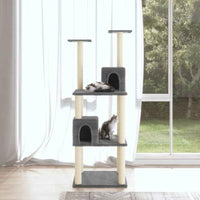 vidaXL Árvore para gatos c/ postes arranhadores sisal 141 cm cor creme