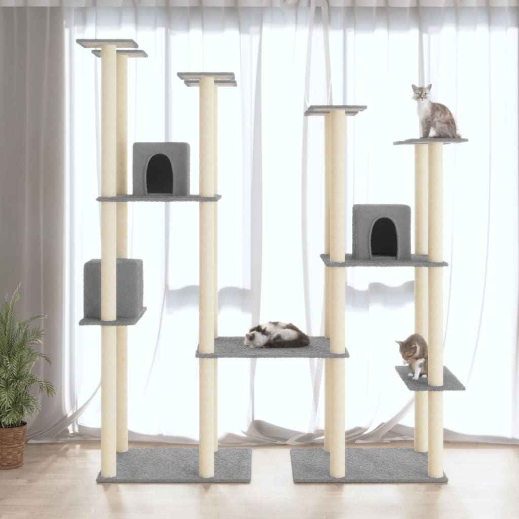 vidaXL Árvore para gatos c/ postes arranhadores sisal 174 cm cor creme