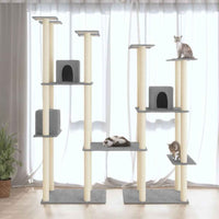 vidaXL Árvore para gatos c/ postes arranhadores sisal 174 cm cor creme