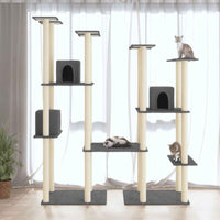 vidaXL Árvore para gatos c/ postes arranhadores sisal 174 cm cor creme