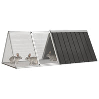 vidaXL Gaiola p/ coelhos 201,5x80,5x71 cm aço galvanizado antracite