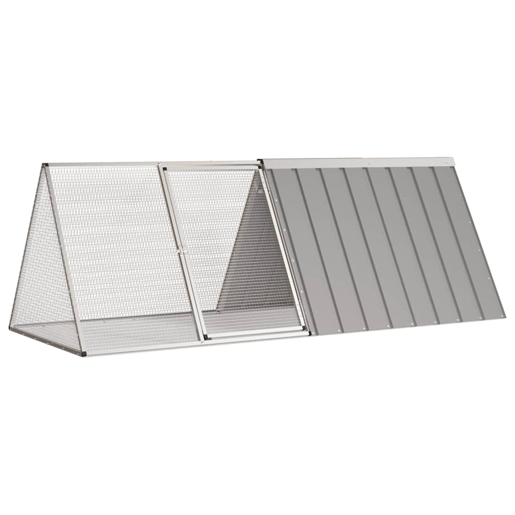 vidaXL Gaiola p/ coelhos 201,5x80,5x71 cm aço galvanizado antracite