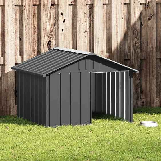 vidaXL Casota para cães 116,5x103x81,5 cm aço galvanizado antracite