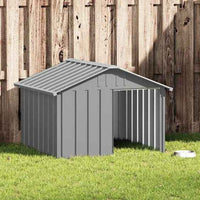 vidaXL Casota para cães 116,5x103x81,5 cm aço galvanizado antracite