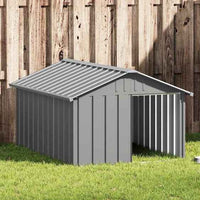 vidaXL Casota para cães 116,5x103x81,5 cm aço galvanizado antracite