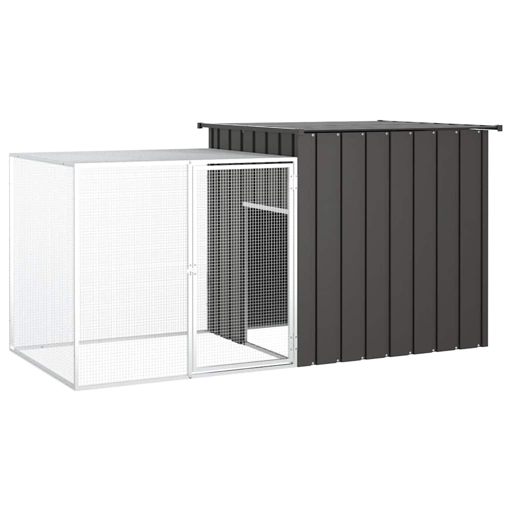 vidaXL Galinheiro 200x91x100 cm aço galvanizado antracite