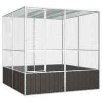 vidaXL Gaiola p/ pássaros 111x107x211,5 cm aço galvanizado antracite