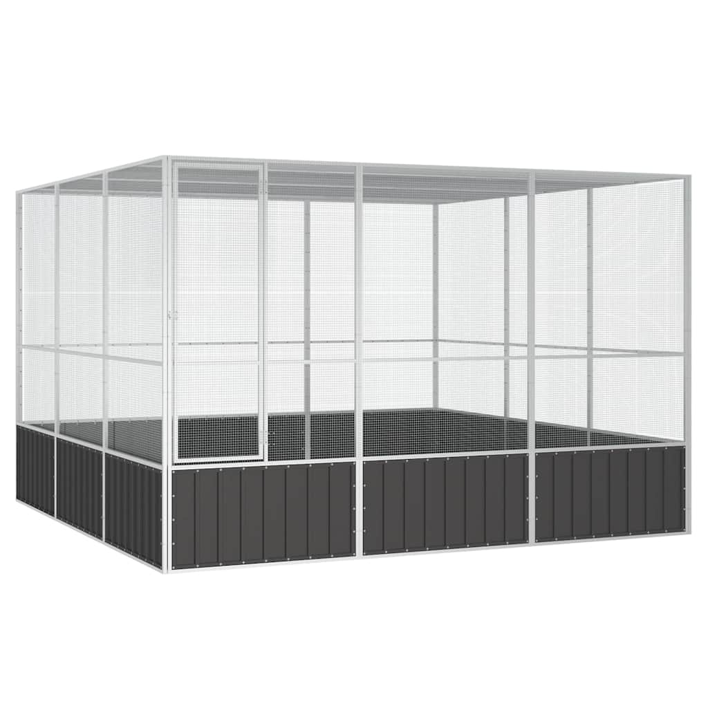 vidaXL Gaiola p/ pássaros 111x107x211,5 cm aço galvanizado antracite