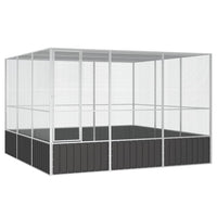 vidaXL Gaiola p/ pássaros 111x107x211,5 cm aço galvanizado antracite