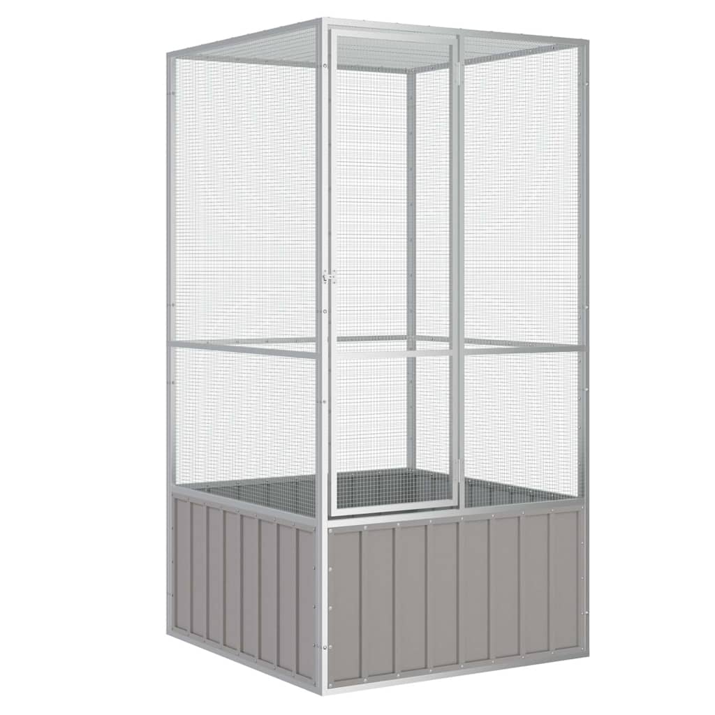 vidaXL Gaiola p/ pássaros 111x107x211,5 cm aço galvanizado antracite