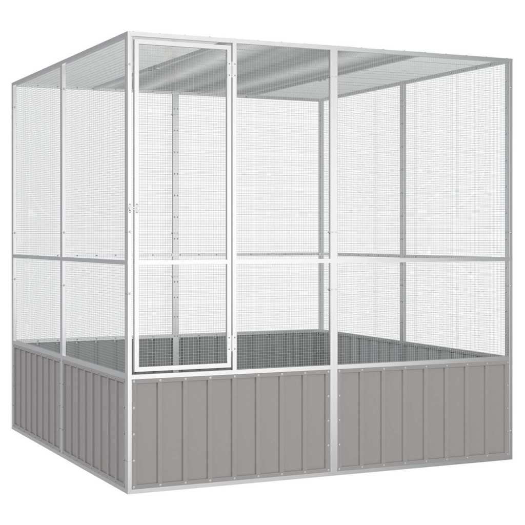 vidaXL Gaiola p/ pássaros 111x107x211,5 cm aço galvanizado antracite