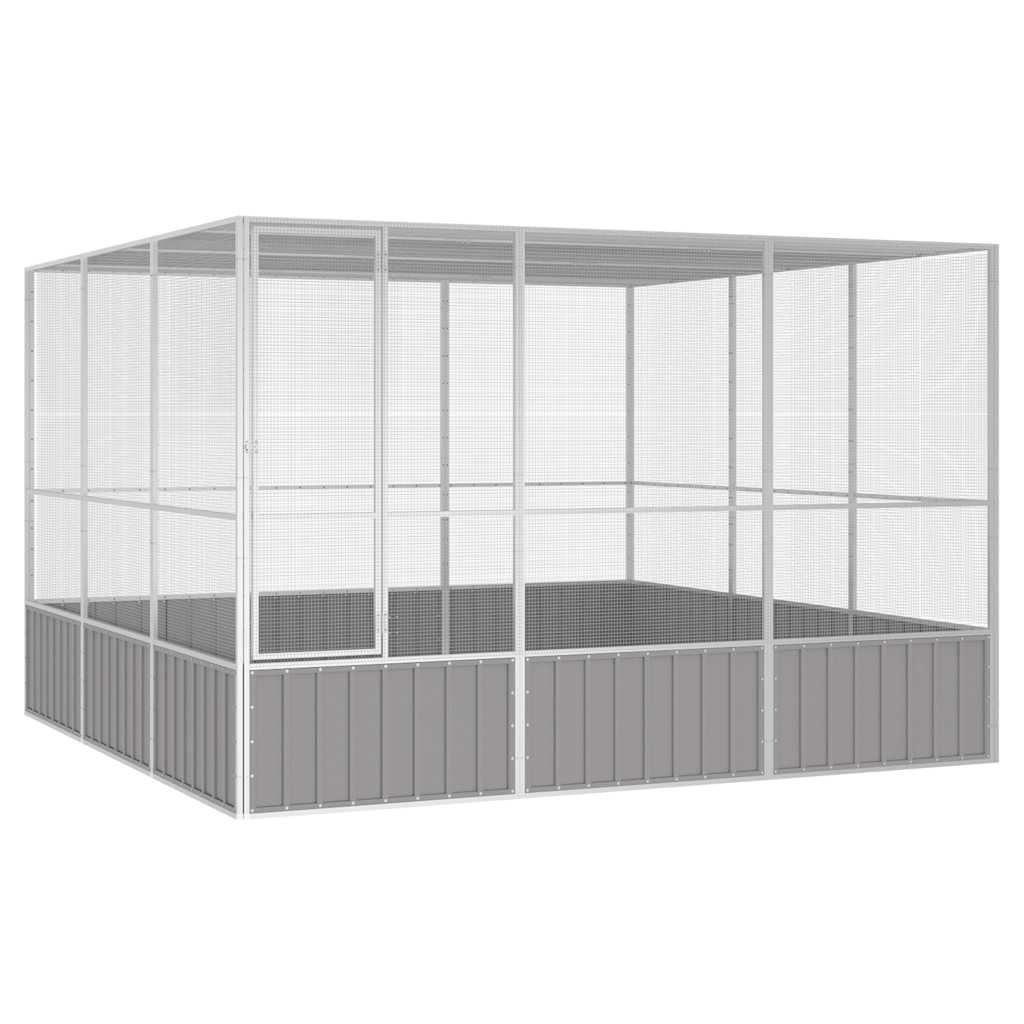 vidaXL Gaiola p/ pássaros 111x107x211,5 cm aço galvanizado antracite
