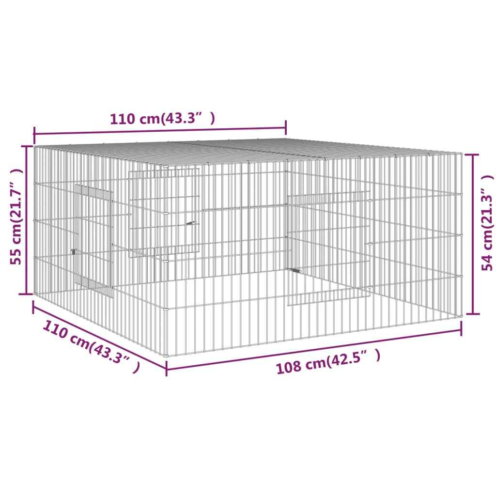 vidaXL Coelheira 110x110x55 cm ferro galvanizado