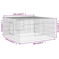 vidaXL Coelheira 110x110x55 cm ferro galvanizado