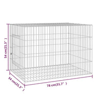vidaXL Coelheira 78x54x54 cm ferro galvanizado