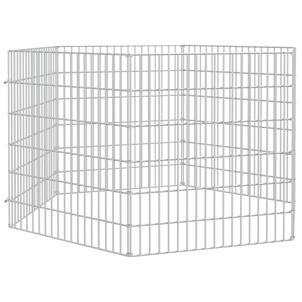 vidaXL Recinto exterior p/ animais 6 painéis 54x60cm ferro galvanizado