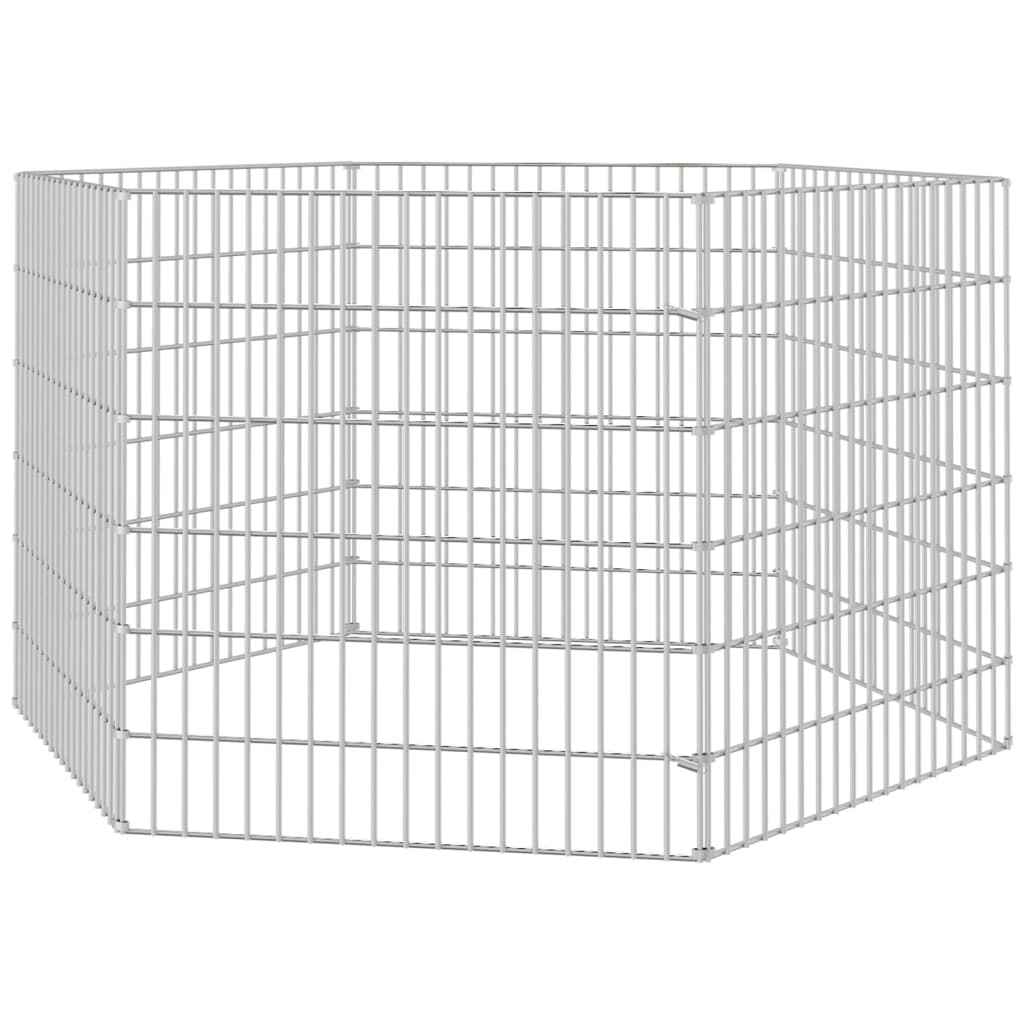 vidaXL Recinto exterior p/ animais 6 painéis 54x60cm ferro galvanizado
