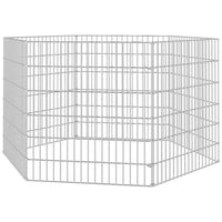 vidaXL Recinto exterior p/ animais 6 painéis 54x60cm ferro galvanizado