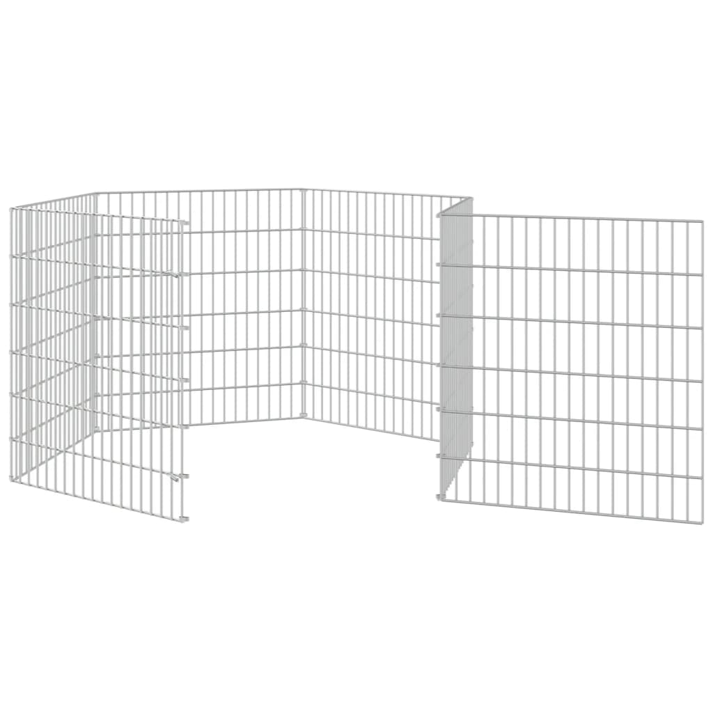 vidaXL Recinto exterior p/ animais 6 painéis 54x60cm ferro galvanizado