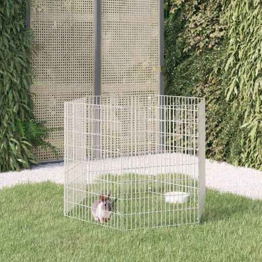 vidaXL Recinto exterior p/ animais 6 painéis 54x60cm ferro galvanizado