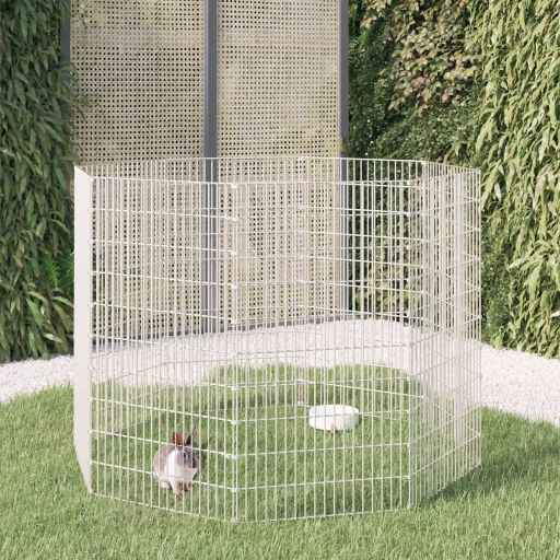 vidaXL Recinto exterior p/ animais 6 painéis 54x60cm ferro galvanizado