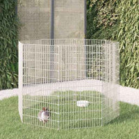 vidaXL Recinto exterior p/ animais 6 painéis 54x60cm ferro galvanizado