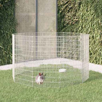 vidaXL Recinto exterior p/ animais 6 painéis 54x60cm ferro galvanizado