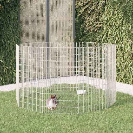 vidaXL Recinto exterior p/ animais 6 painéis 54x60cm ferro galvanizado