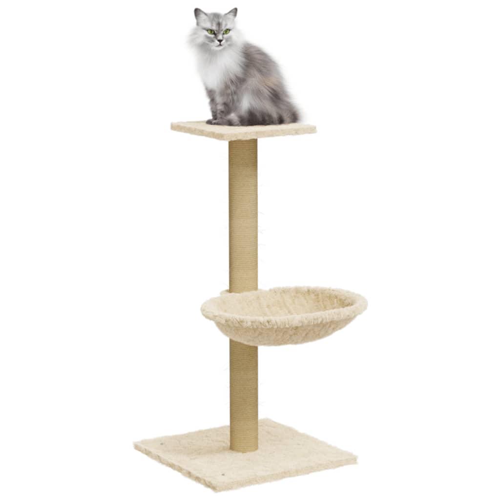 vidaXL Árvore para gatos com poste arranhador sisal 74 cm cinzento