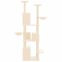 vidaXL Árvore p/ gatos c/ postes arranhadores sisal 180 cm cinza-claro